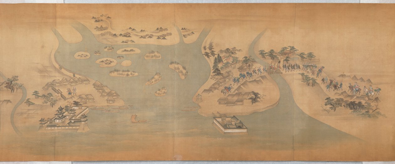 Rolo ilustrado do Tōkaidō de Hishikawa Moronobu