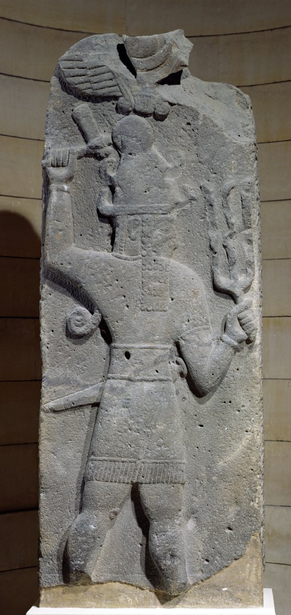 Estela de Teshub, deus sírio da tempestade, de Tell Ahmar, Síria (basalto) de Hittite