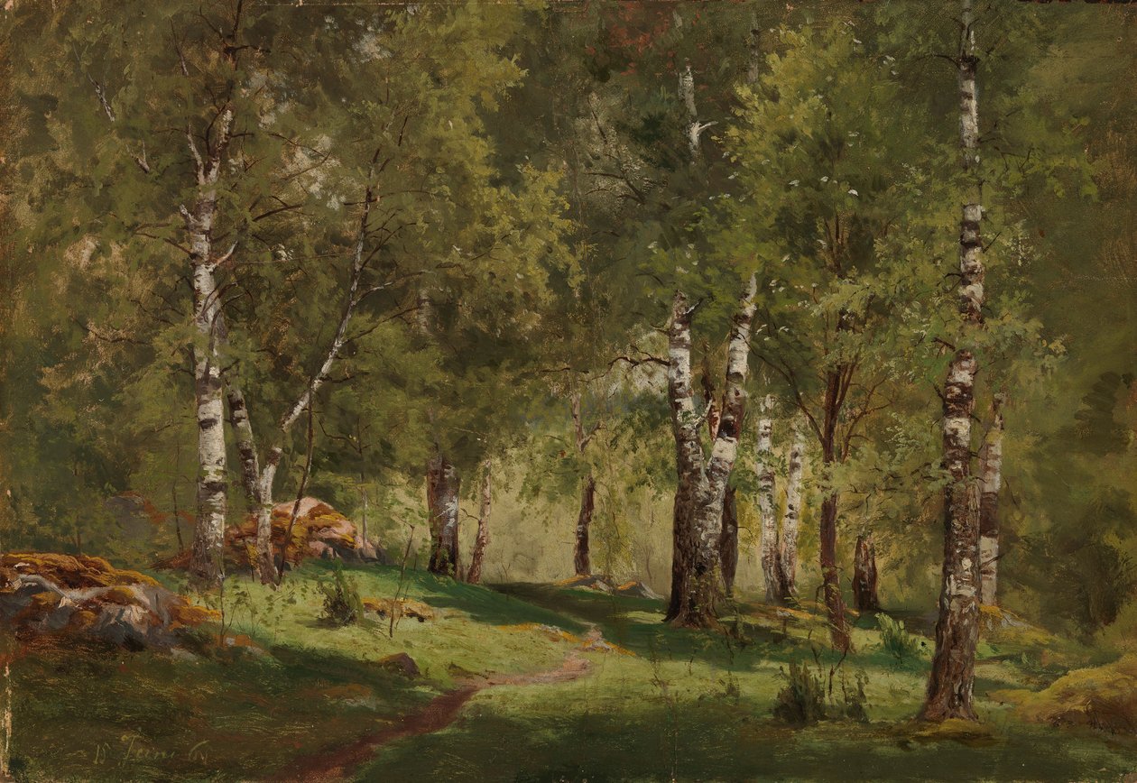 Interior de um bosque de bétulas de Hjalmar Munsterhjelm