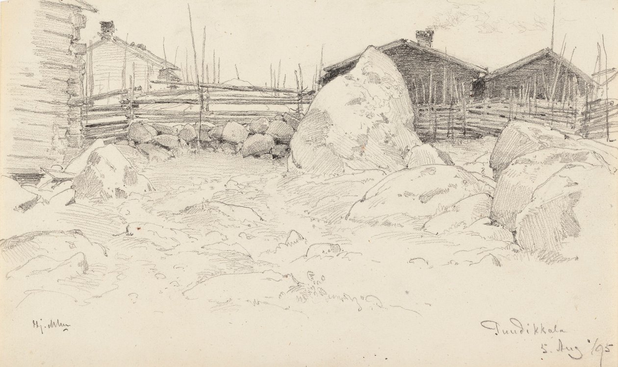 Casas de campo em Puutikkala de Hjalmar Munsterhjelm