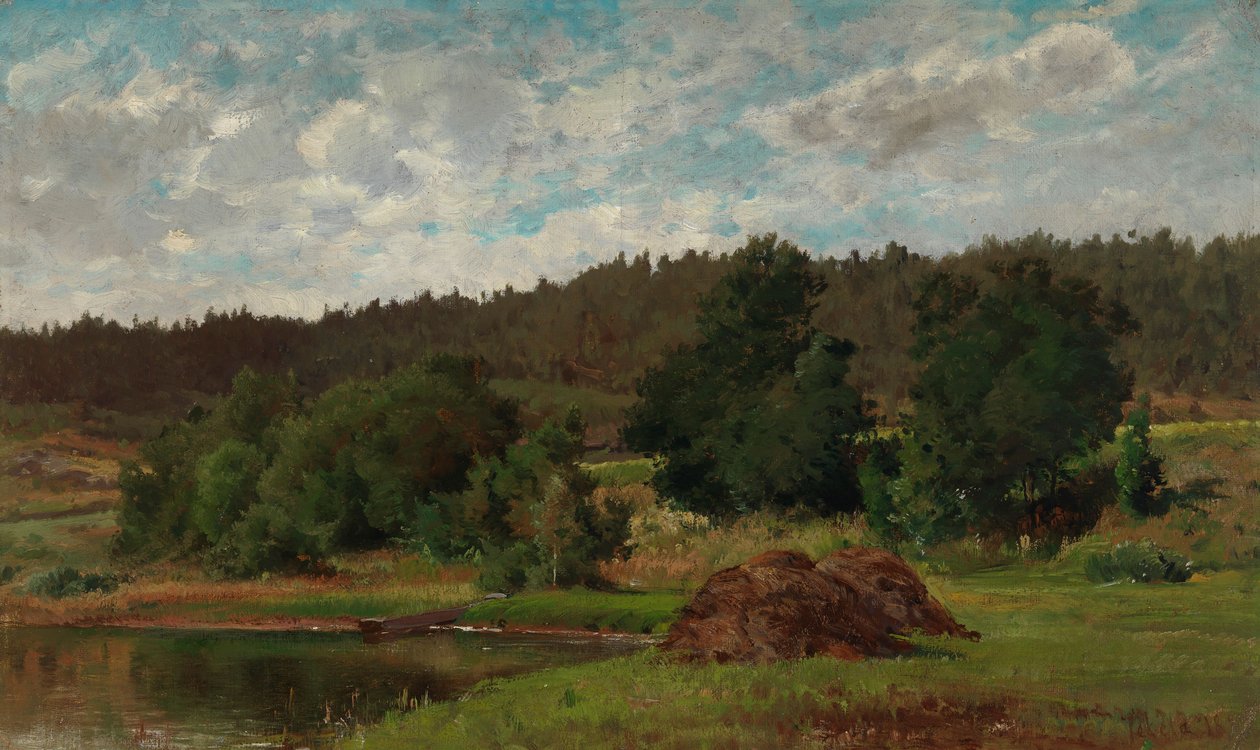 Paisagem à beira de um lago de Hjalmar Munsterhjelm