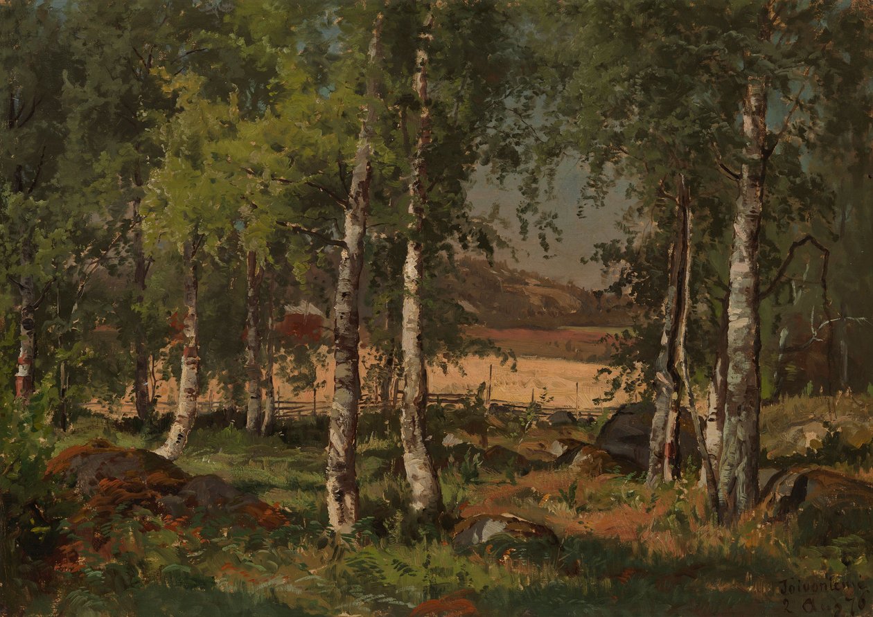 Paisagem com bosque de bétulas e campo de centeio de Hjalmar Munsterhjelm
