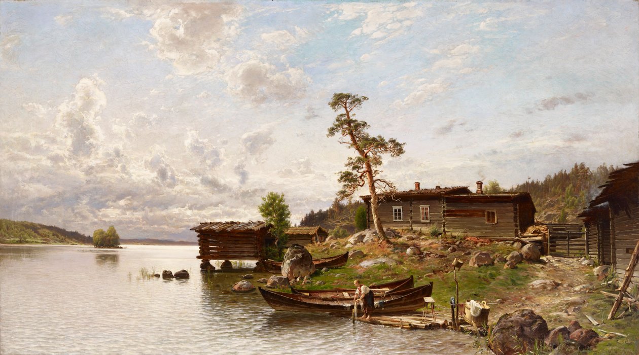 Ambiente matinal (Vista da ilha) de Hjalmar Munsterhjelm