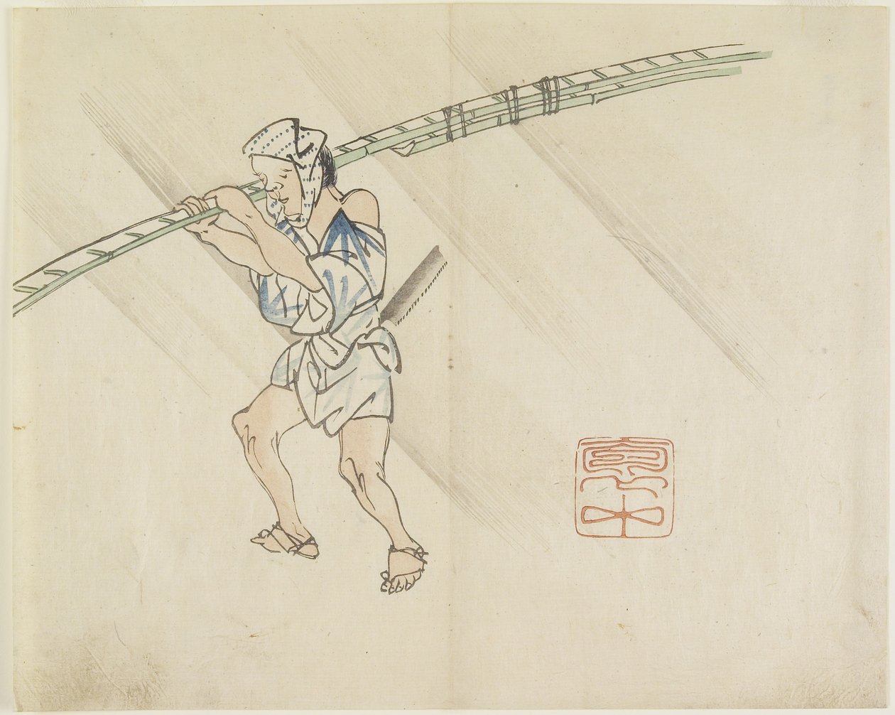 (Vendedor de Pólo de Bambu), c. 1830 de Hogyoku