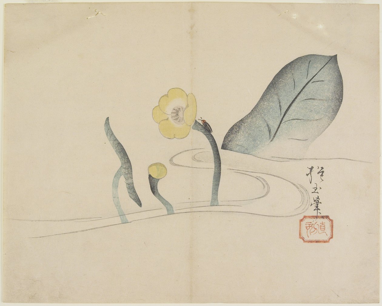 (Lotus e um Bug de Ouro), c. 1830 de Hogyoku