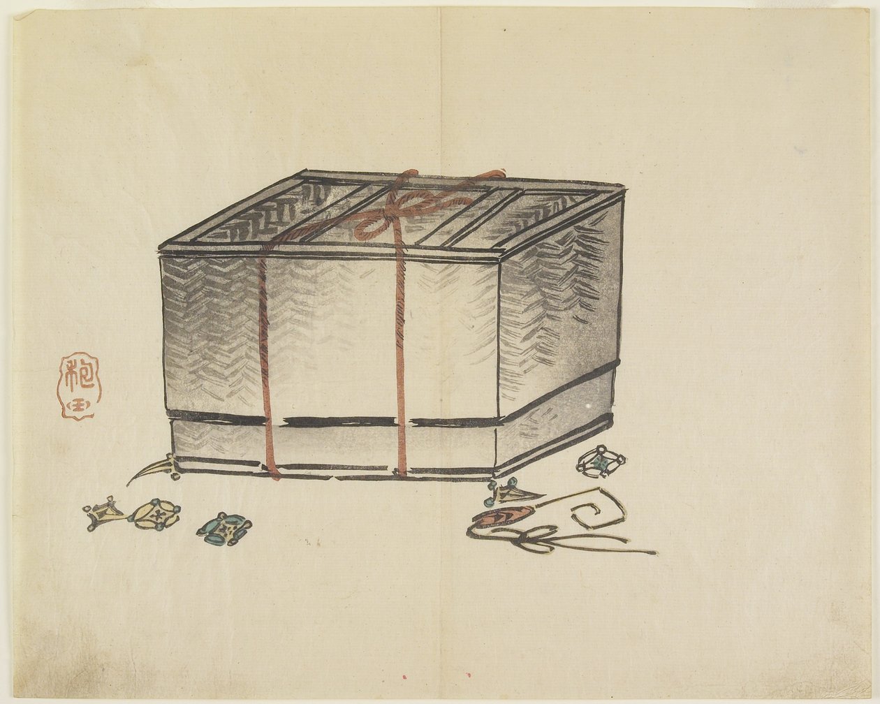 (Caixa de armazenamento de vime), c. 1830 de Hogyoku