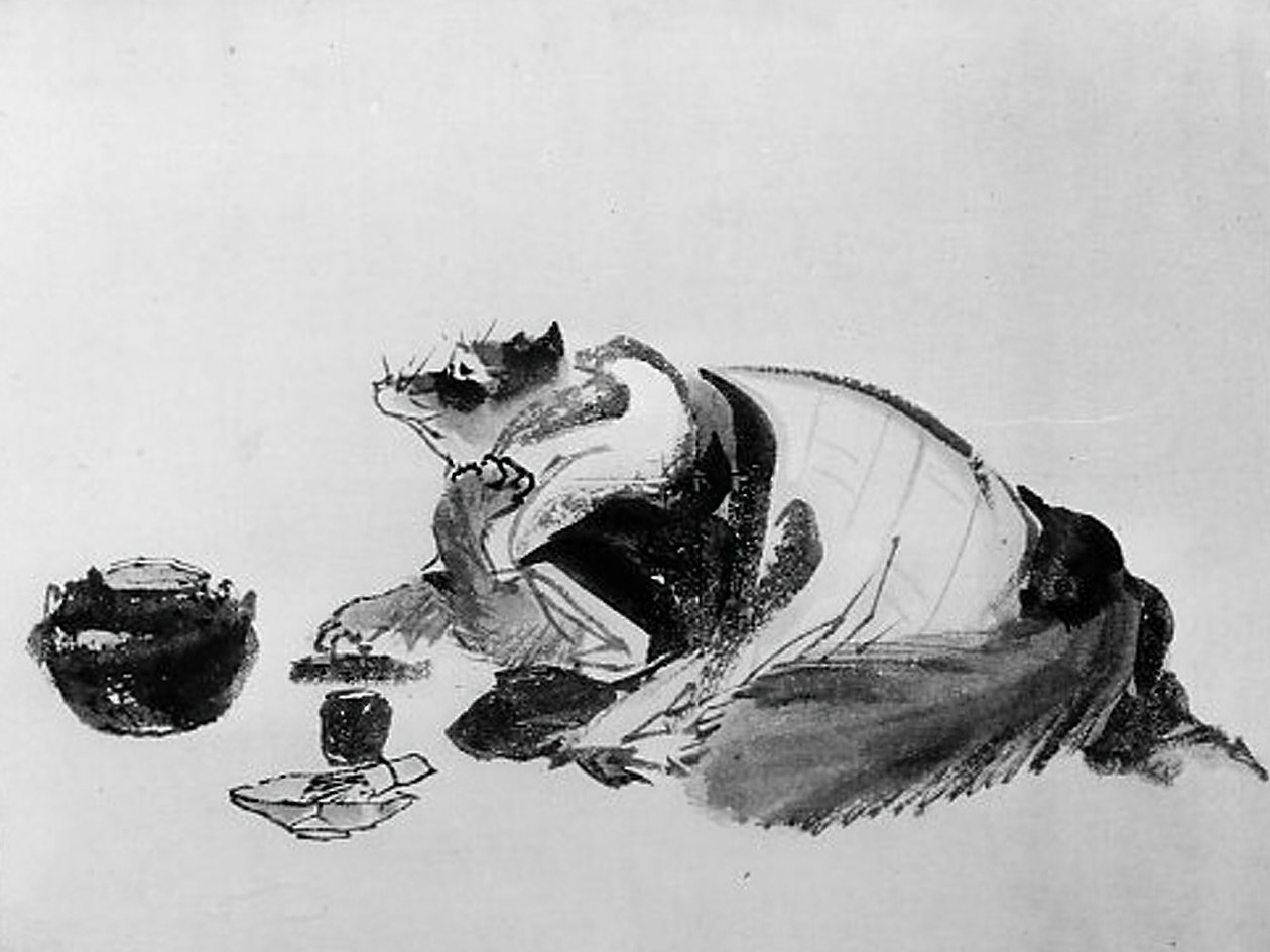 Texugo, século XIX. de Hokusai School.