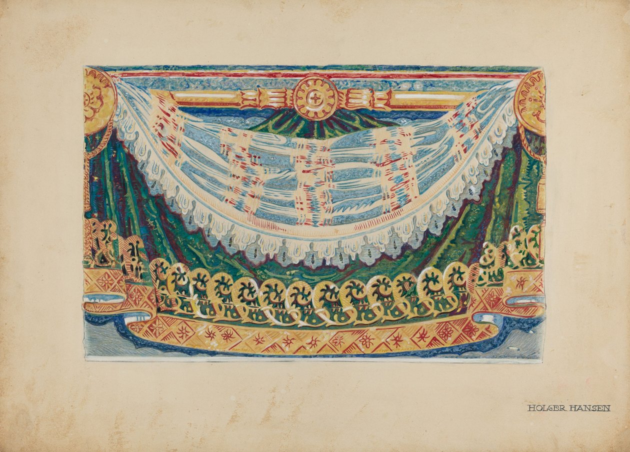 Design de borda de papel de parede, c. 1939. de Holger Hansen