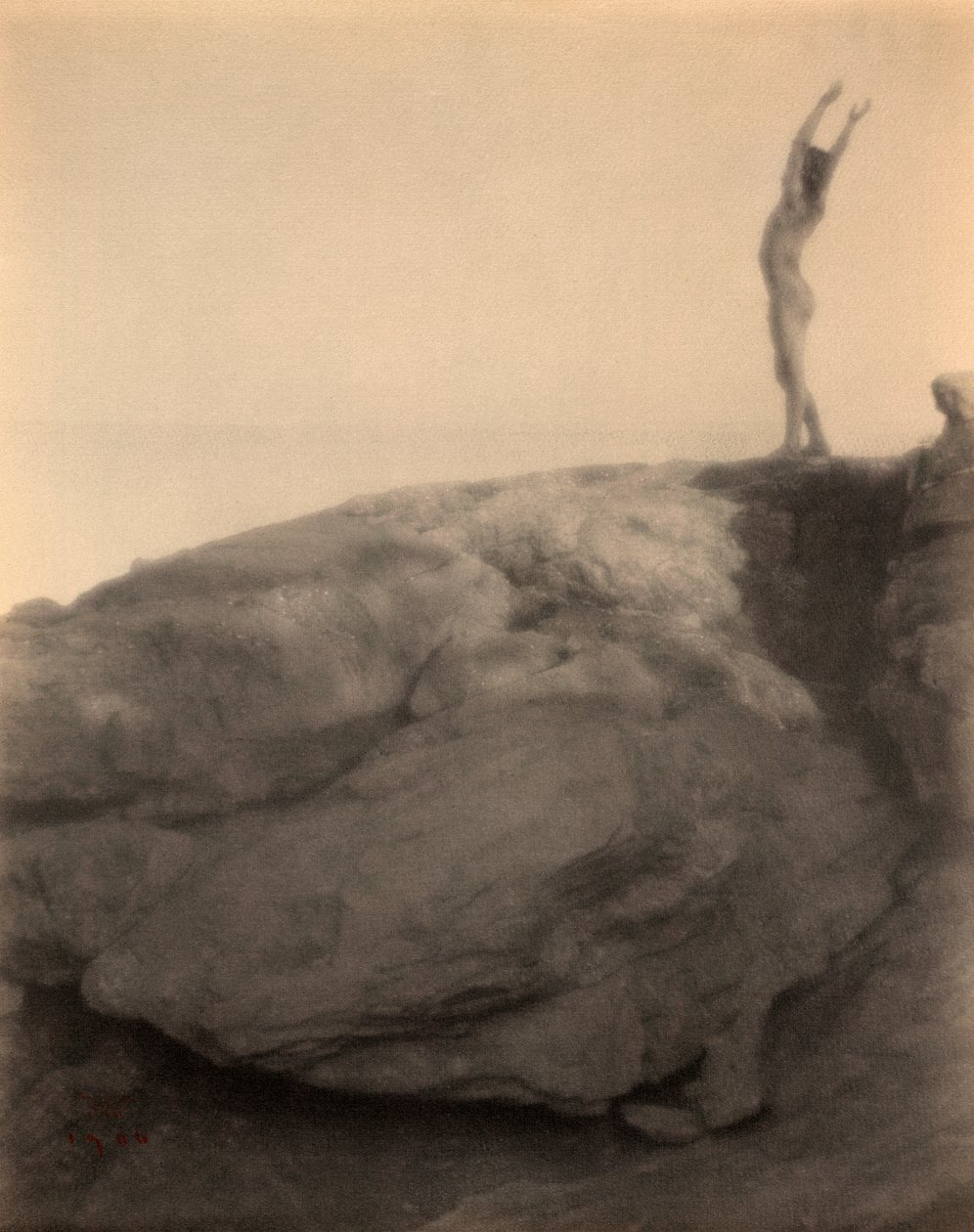 Rapaz em Rocky Landscape por F. Holland Day de Holland Fred Day