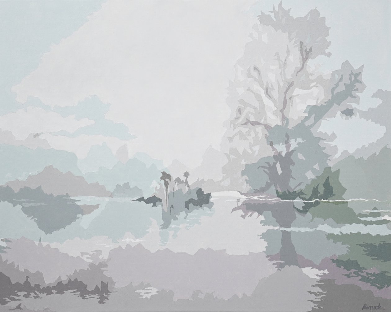 Misty Morning, 2024 (óleo sobre tela) de Holly Boruck