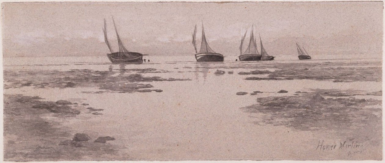 Barcos nas planícies lamacentas de Homer Dodge Martin