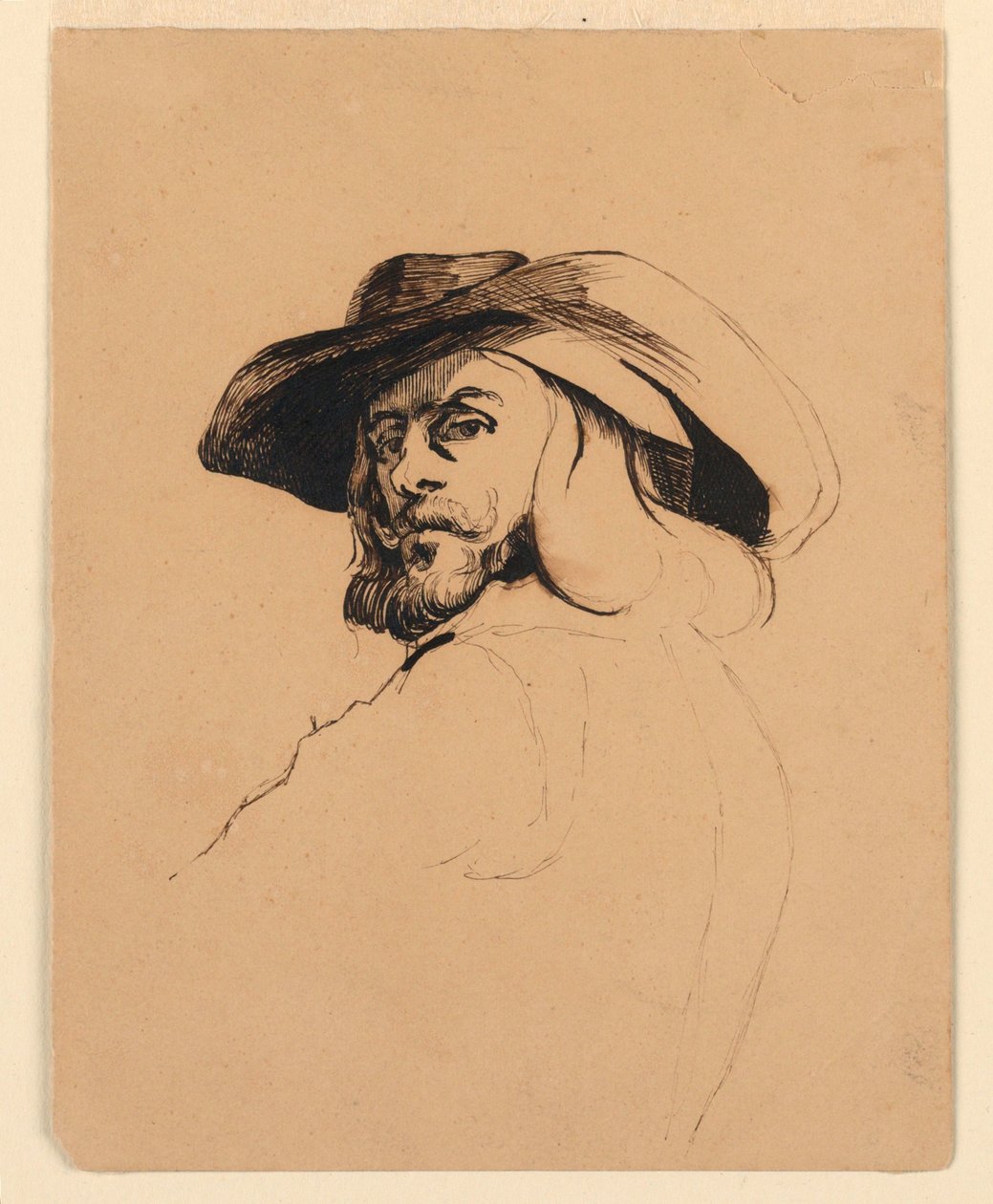 Desenho, Cabeça de um homem ao estilo de Frans Hals, ca. 1860 de Homer Dodge Martin
