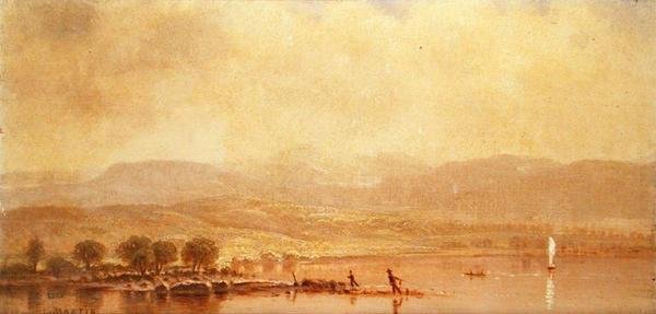 Manhã enevoada no rio Hudson (óleo sobre tela) de Homer Dodge Martin