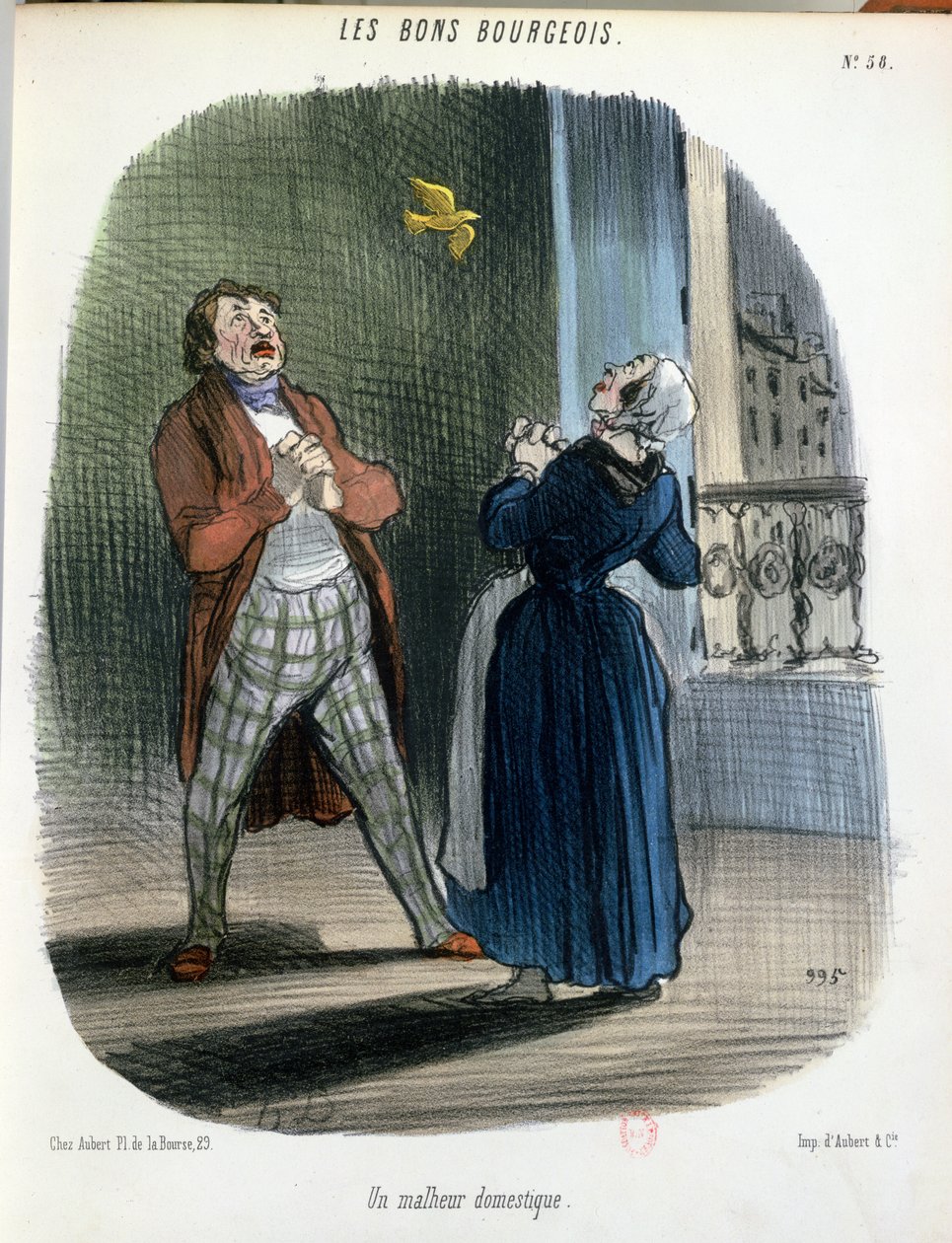 Um Incidente Doméstico, de &39;Les Bons Bourgeois&39;, c.1835-40 de Honoré Daumier