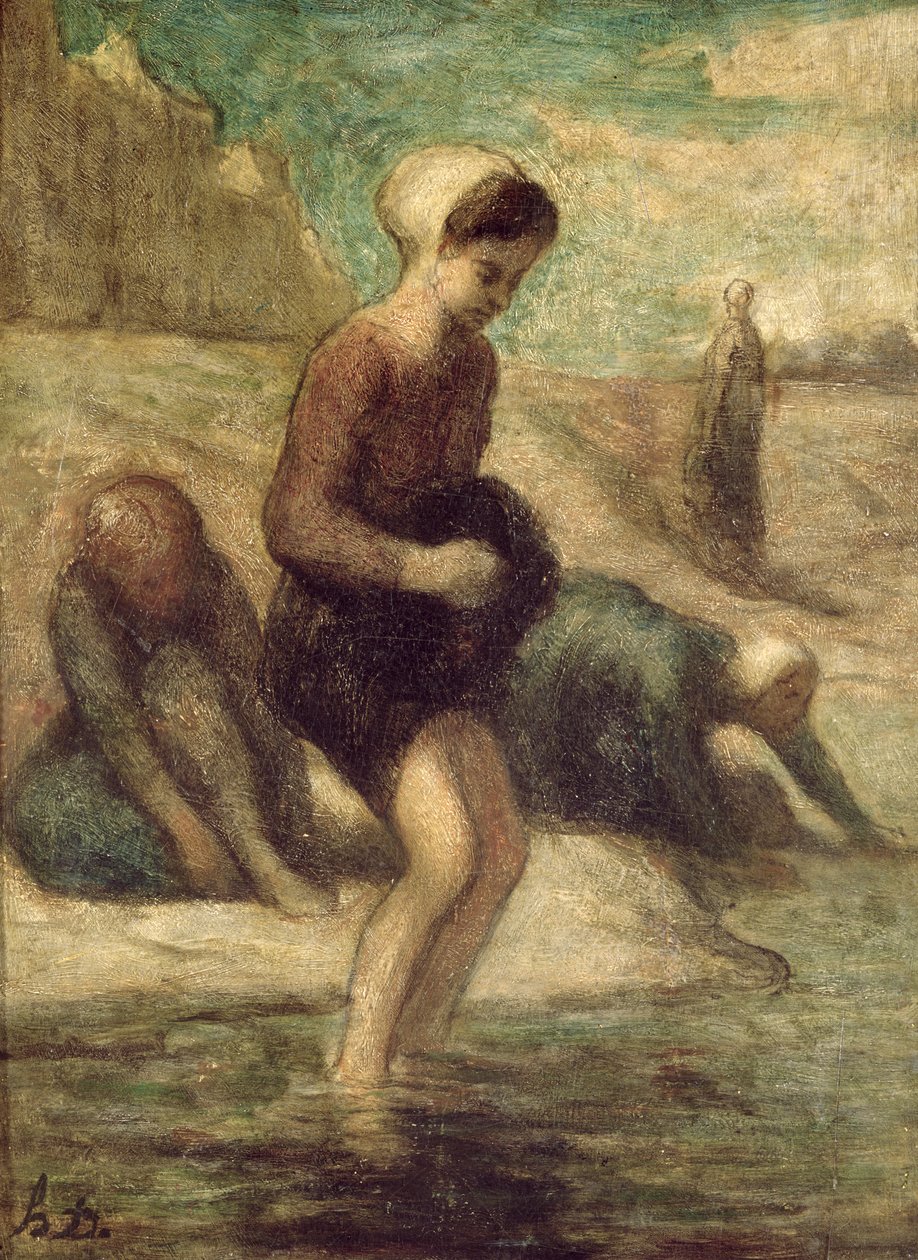 Na beira da água, c.1849-53 de Honoré Daumier