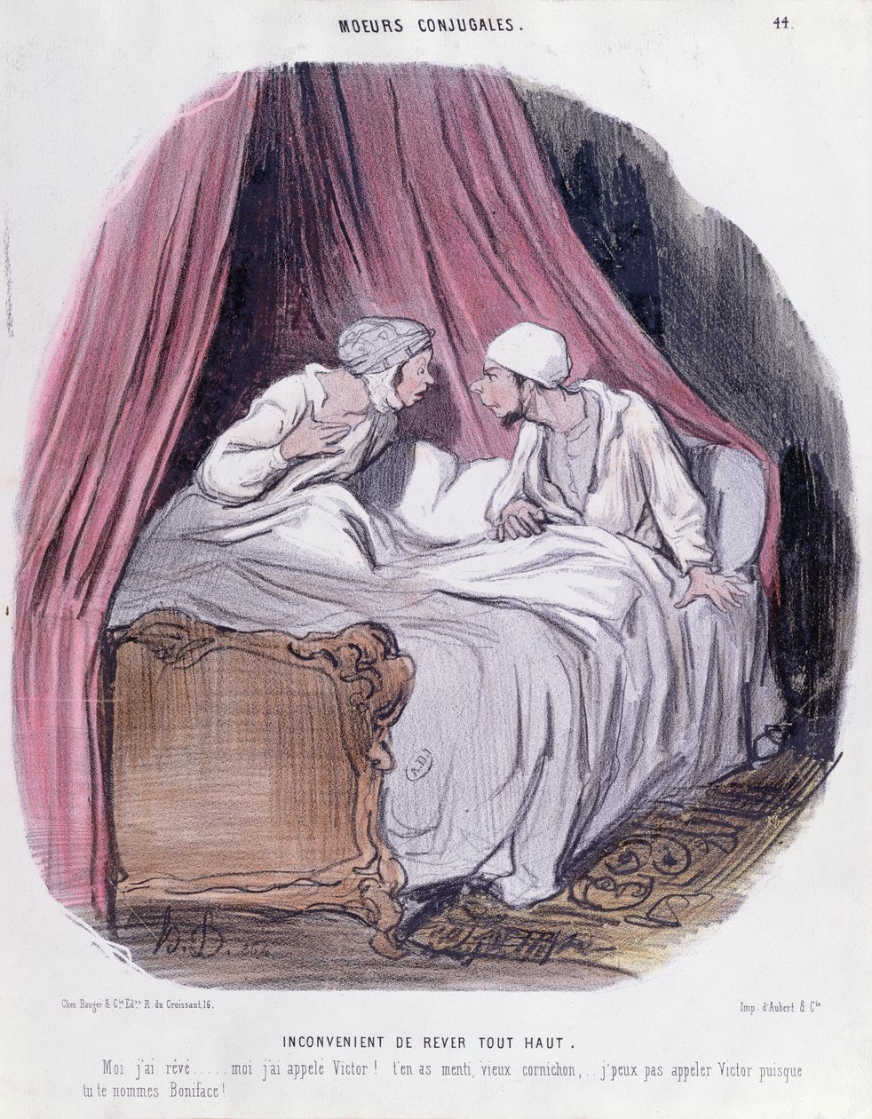 Desenhos animados sobre o casamento, meados do século XIX de Honoré Daumier
