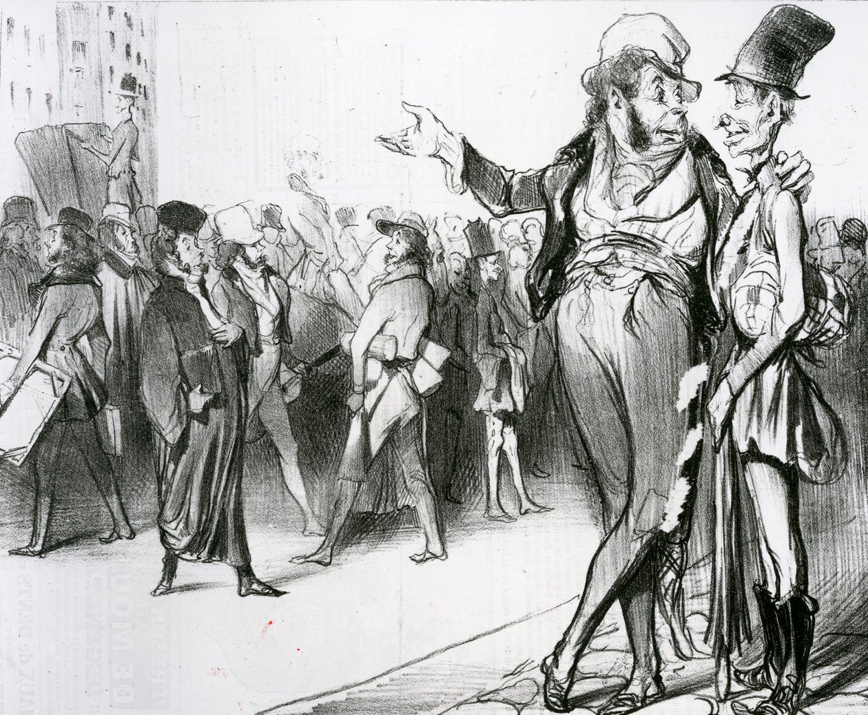 É tudo o mesmo lisonjeiro ter feito tantos estudantes! no.76 da série Caricaturana publicada em &39;The Charivari,&39; 1838 (litografia) de Honoré Daumier