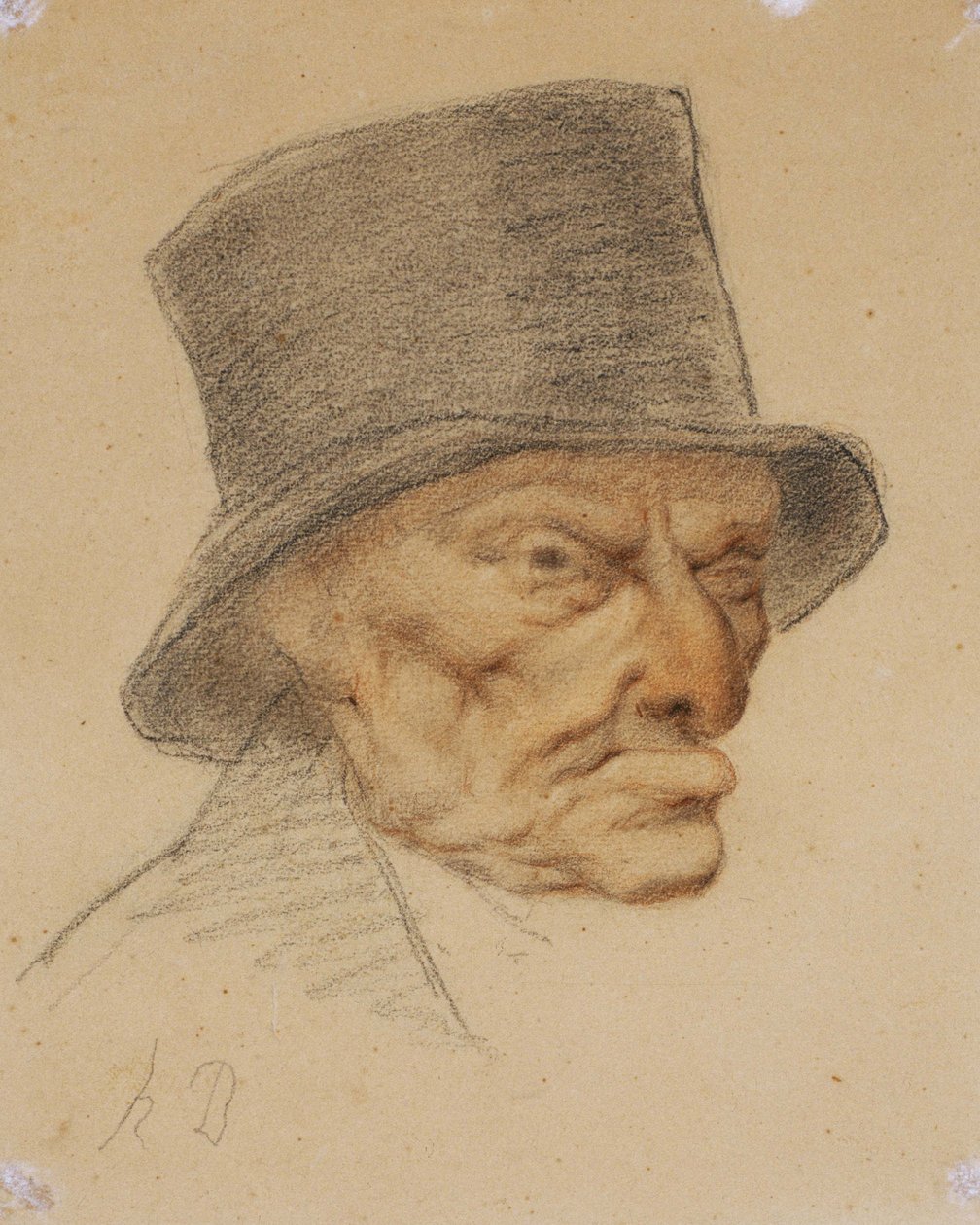 Cabeça de um homem velho de Honoré Daumier