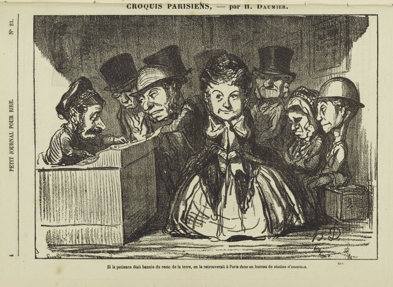 Se a paciência tivesse desaparecido em todo o mundo, alguém poderia encontrá-lo novamente em uma estação de ônibus em Paris de Honoré Daumier