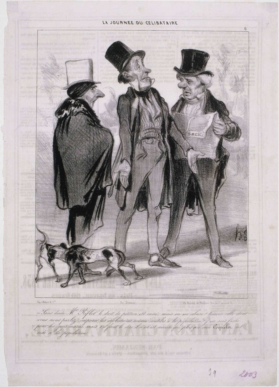 Dia solteiros de Honoré Daumier