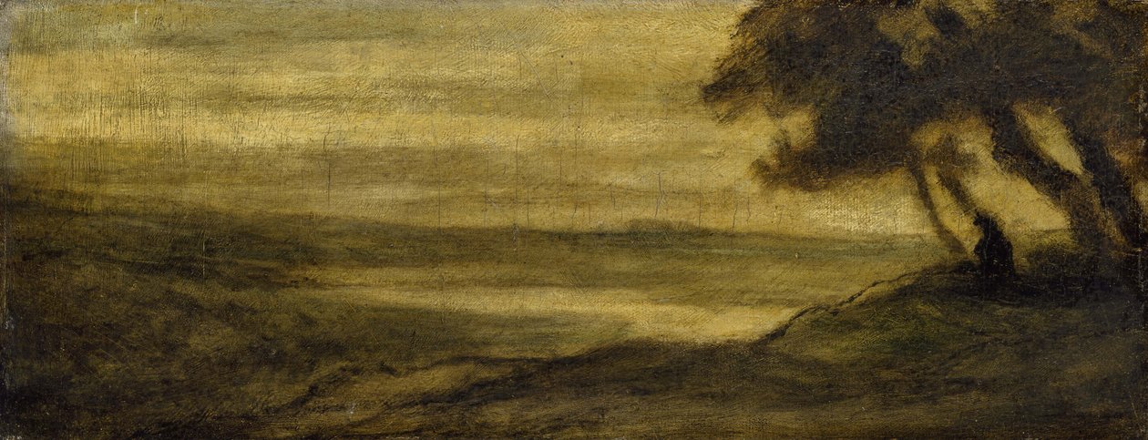 Paisagem com uma figura, c. 1860 de Honoré Daumier