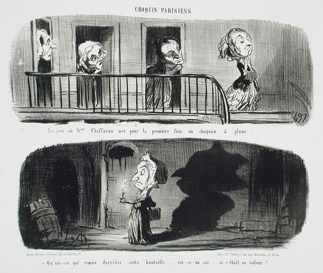 O dia em que a Sra. Chaffaron coloca ... de Honoré Daumier