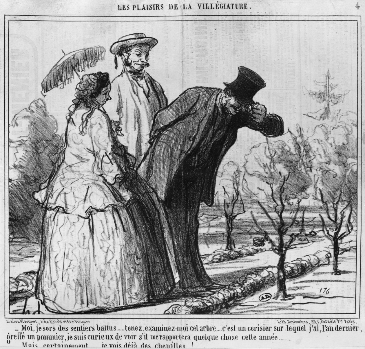 Os prazeres do Villegiature, ilustração de &39;Le Charivari&39;, 1858 de Honoré Daumier