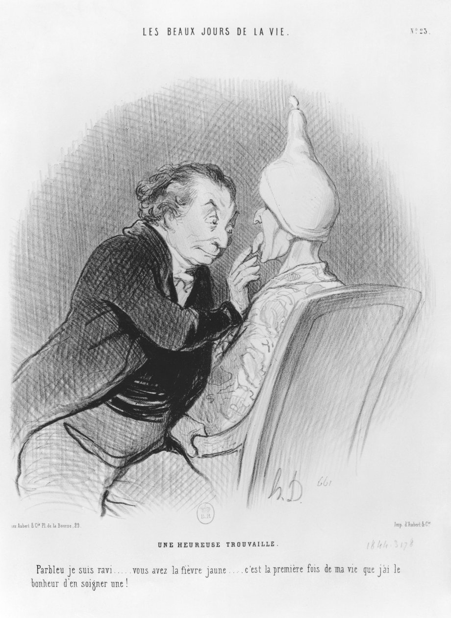 Série &39;Os lindos dias da vida&39;, Um achado feliz, prato 23, ilustração de &39;O Charivari&39;, 11 de setembro de 1844 de Honoré Daumier