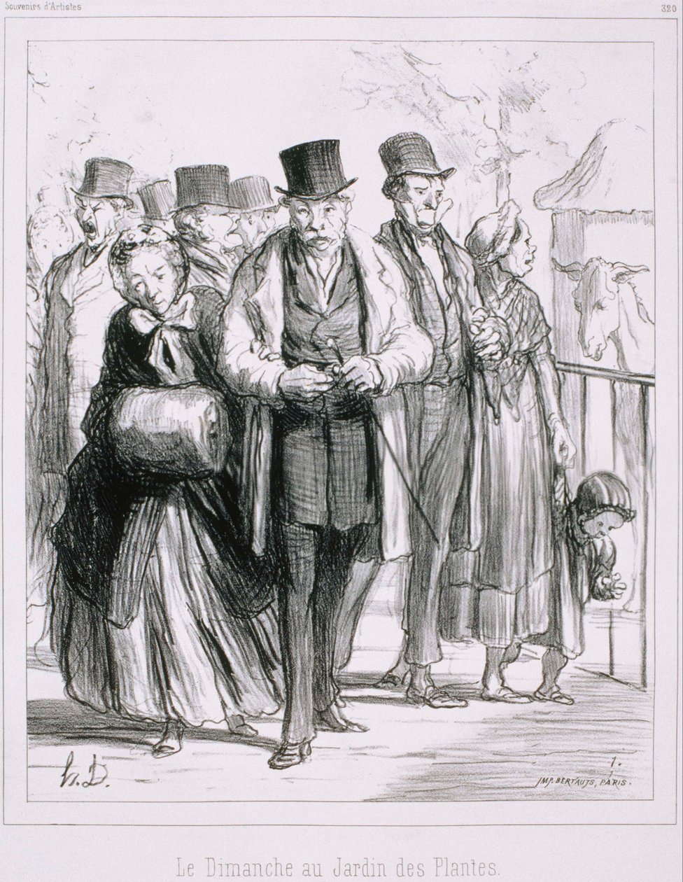 Lembrança dos artistas - domingo no Jardin des Plantes de Honoré Daumier