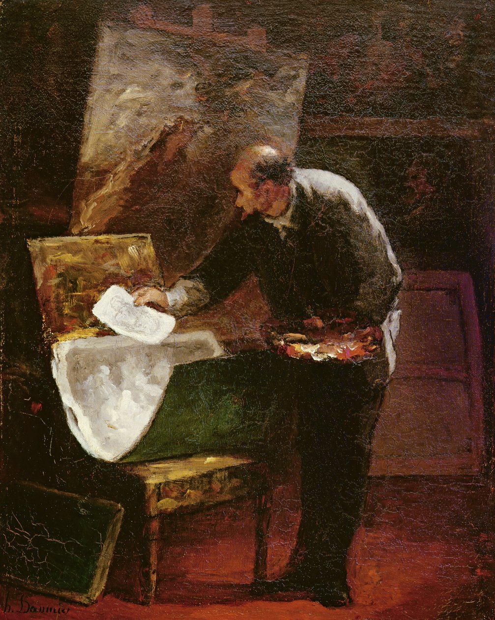 O artista em seu estúdio de Honoré Daumier