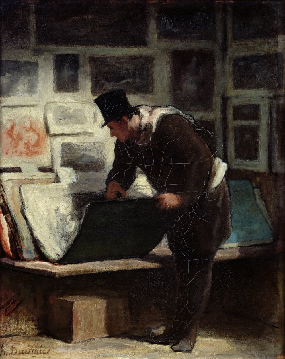 O colecionador de gravuras, c.1860-62 de Honoré Daumier
