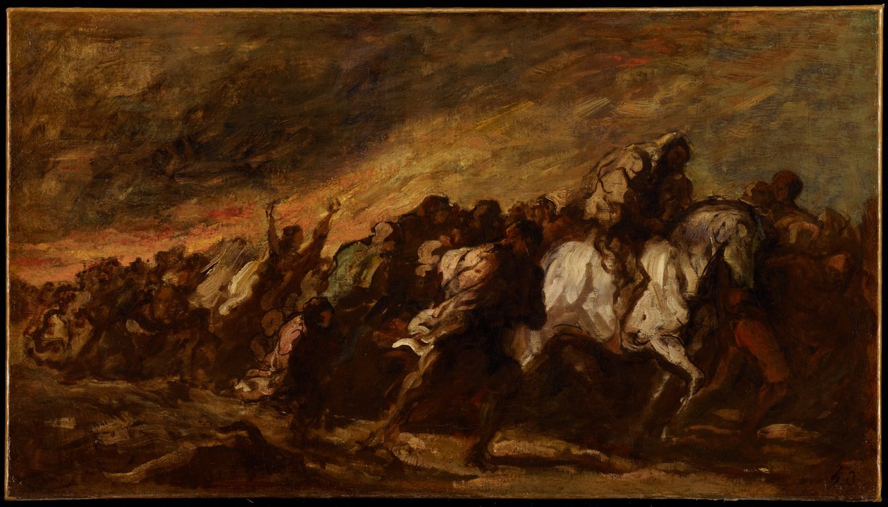 Os fugitivos, c.1868 de Honoré Daumier