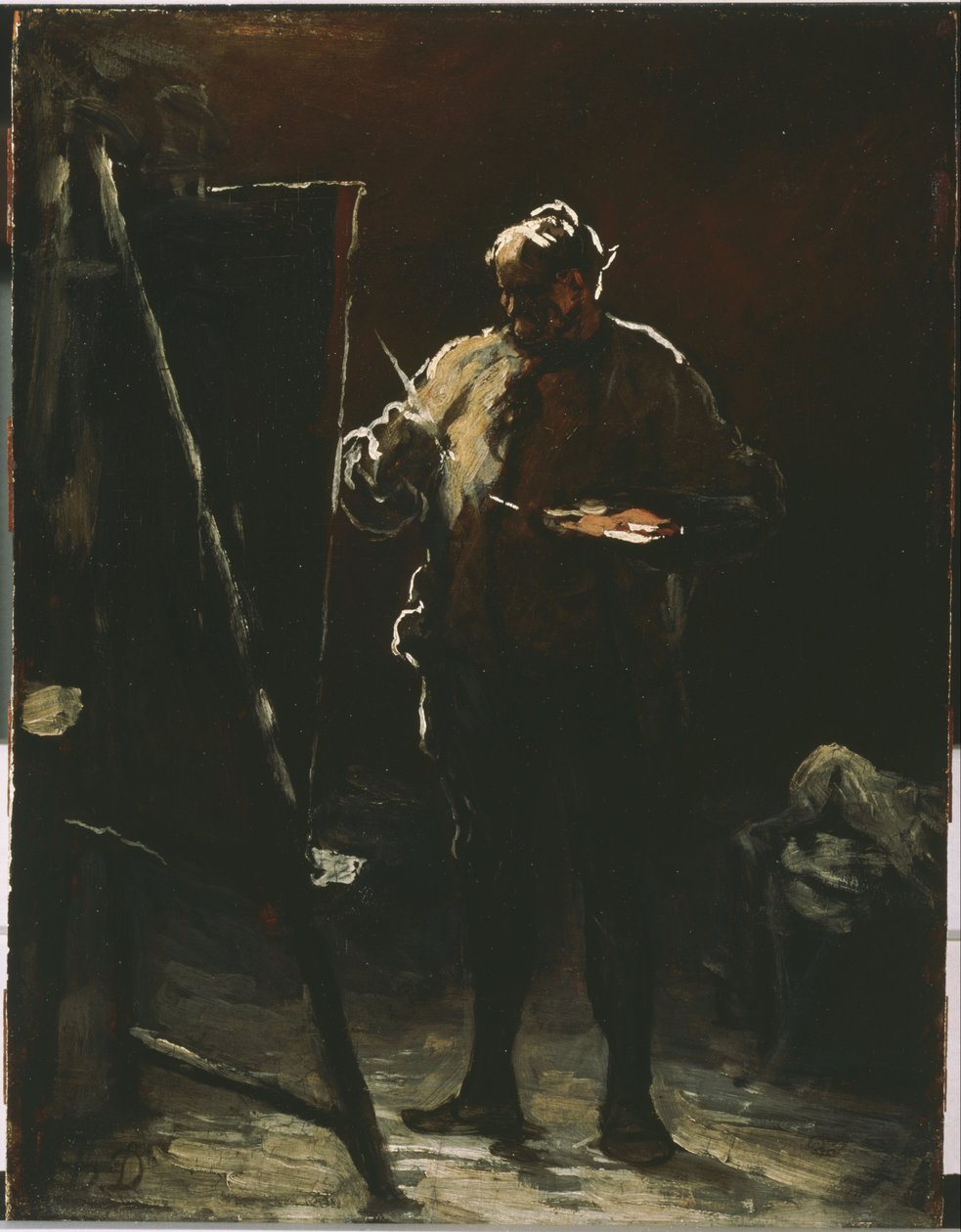 O pintor em seu cavalete de Honoré Daumier