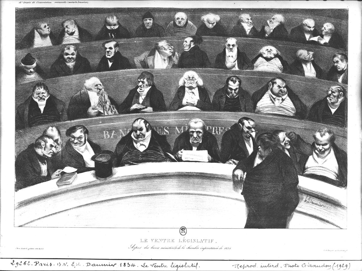 O estômago da legislatura, os bancos ministeriais de 1834 de Honoré Daumier