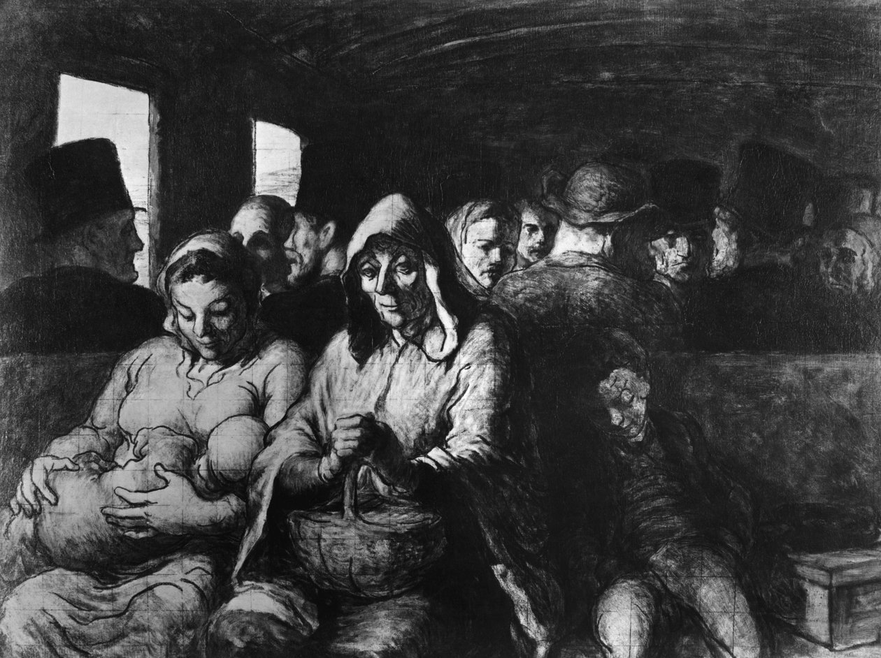 O Transporte de Terceira Classe, c.1862-64 de Honoré Daumier