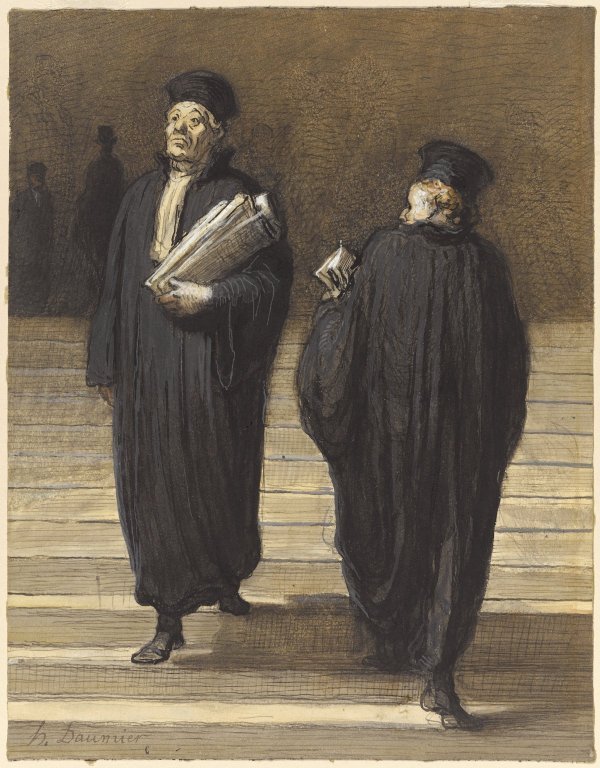 Os dois colegas (Advogados) (Os dois confrades Advogados) de Honoré Daumier