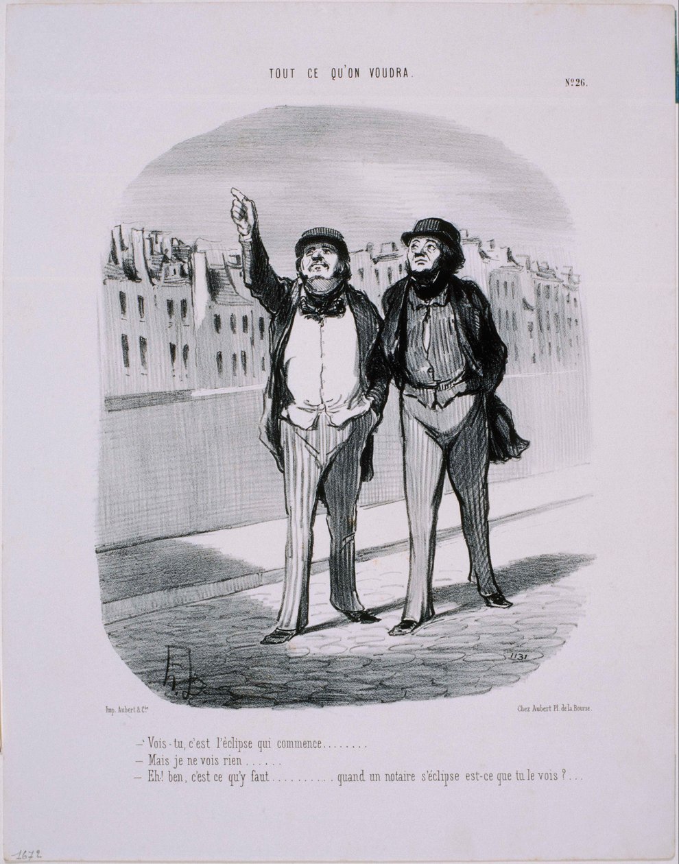 Tudo o que você quer - veja, é o eclipse que começa ... de Honoré Daumier