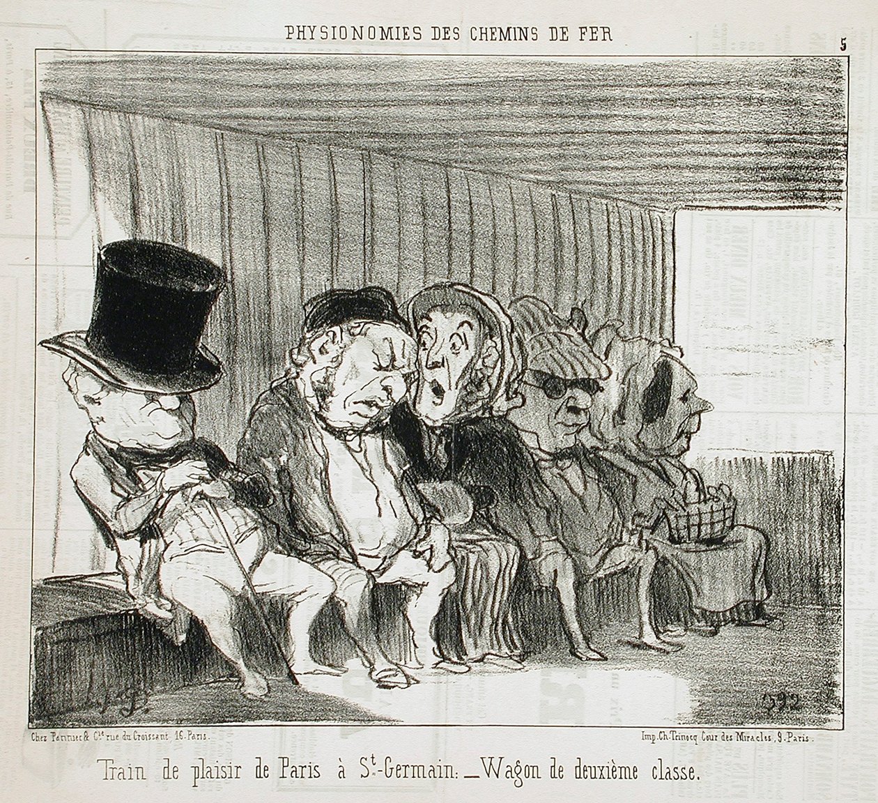 Trem de prazer de Paris a St-Germain ... de Honoré Daumier