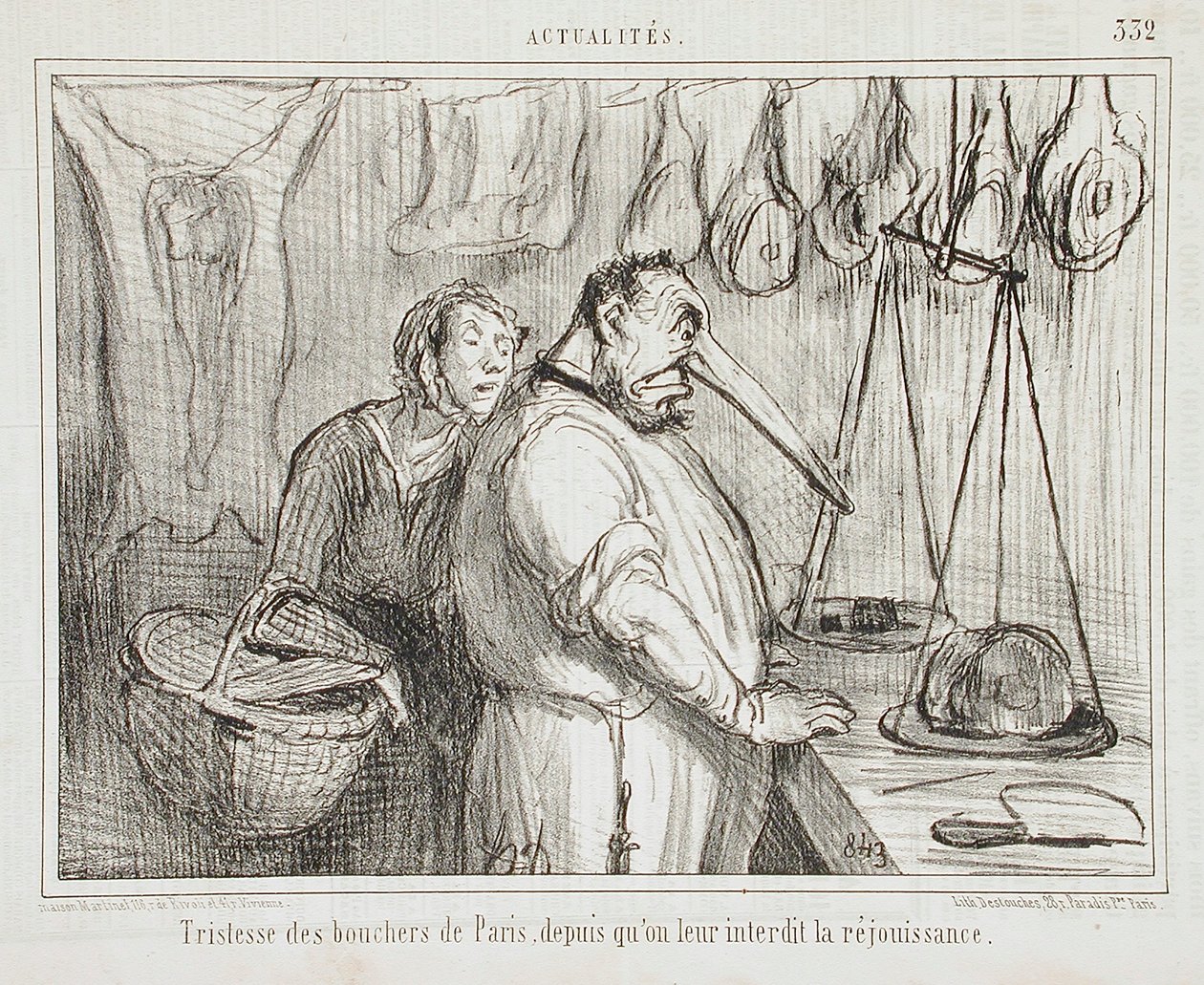 Tristeza dos açougueiros de Paris de Honoré Daumier