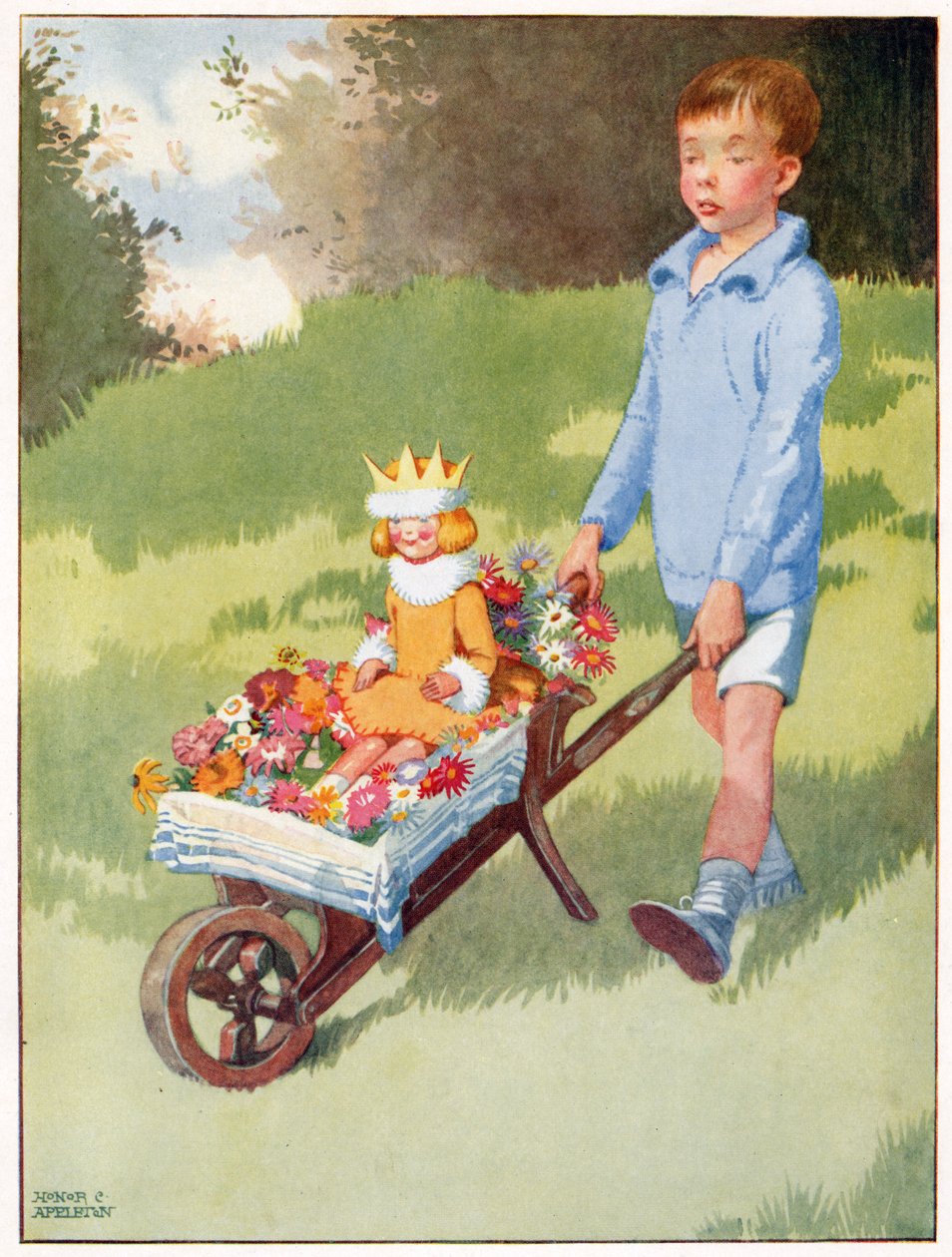 A princesa Celandine chegou em uma carruagem georgeous, ilustração de 