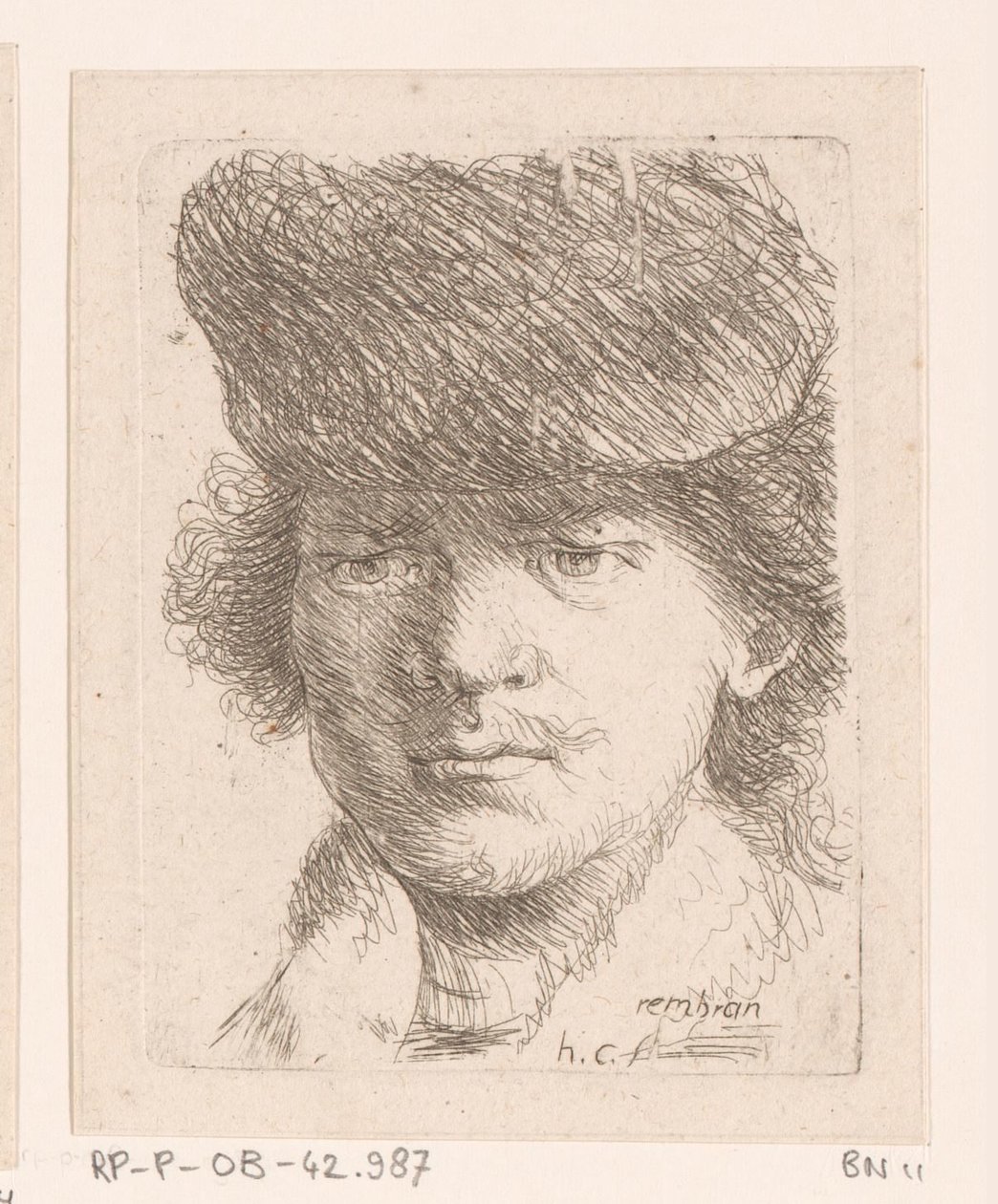 Retrato de Rembrandt com cartola de Honoré Coussin