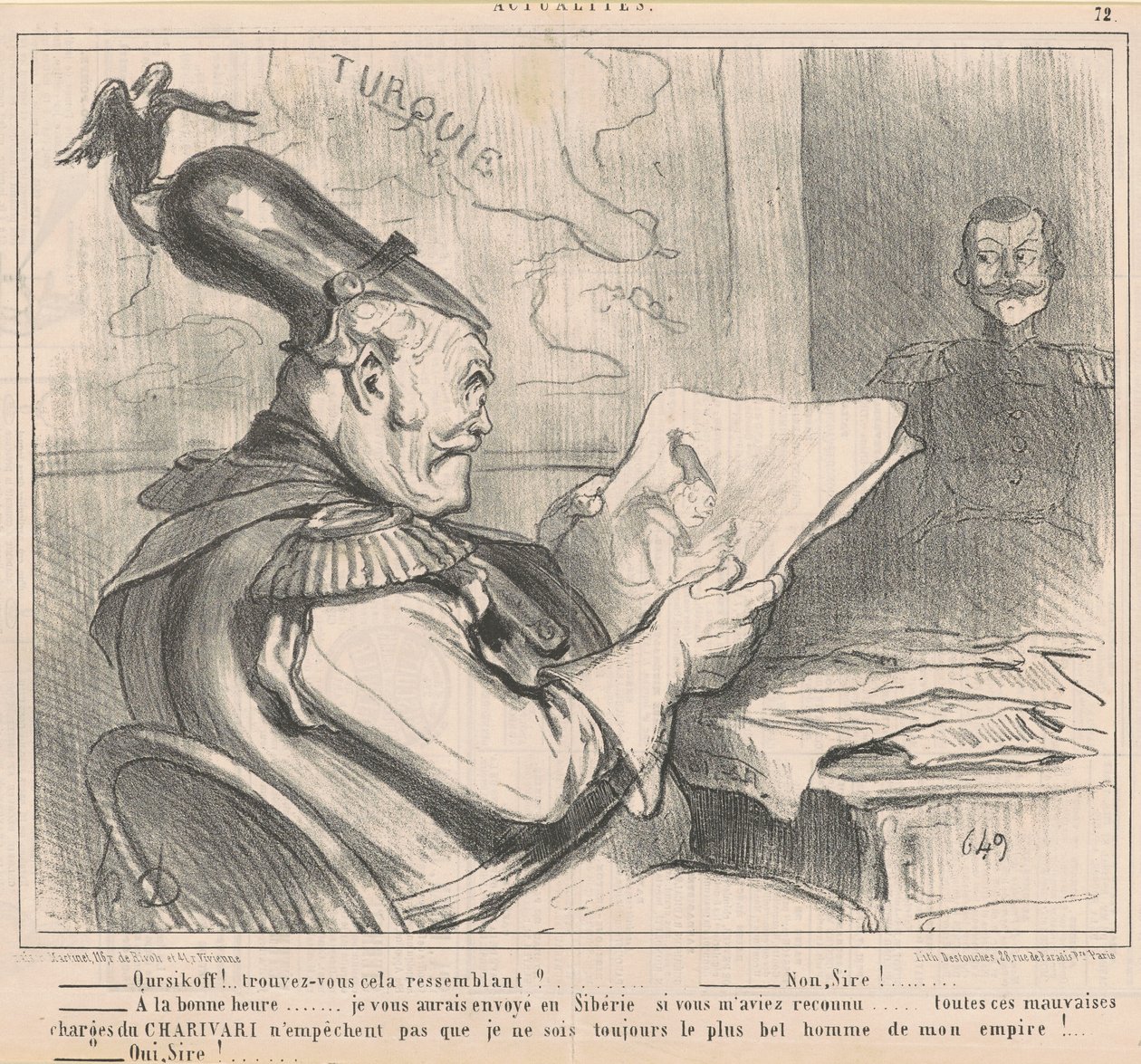 "-Ouriskoff!... você acha isso parecido?" de Notícias de Honoré Daumier