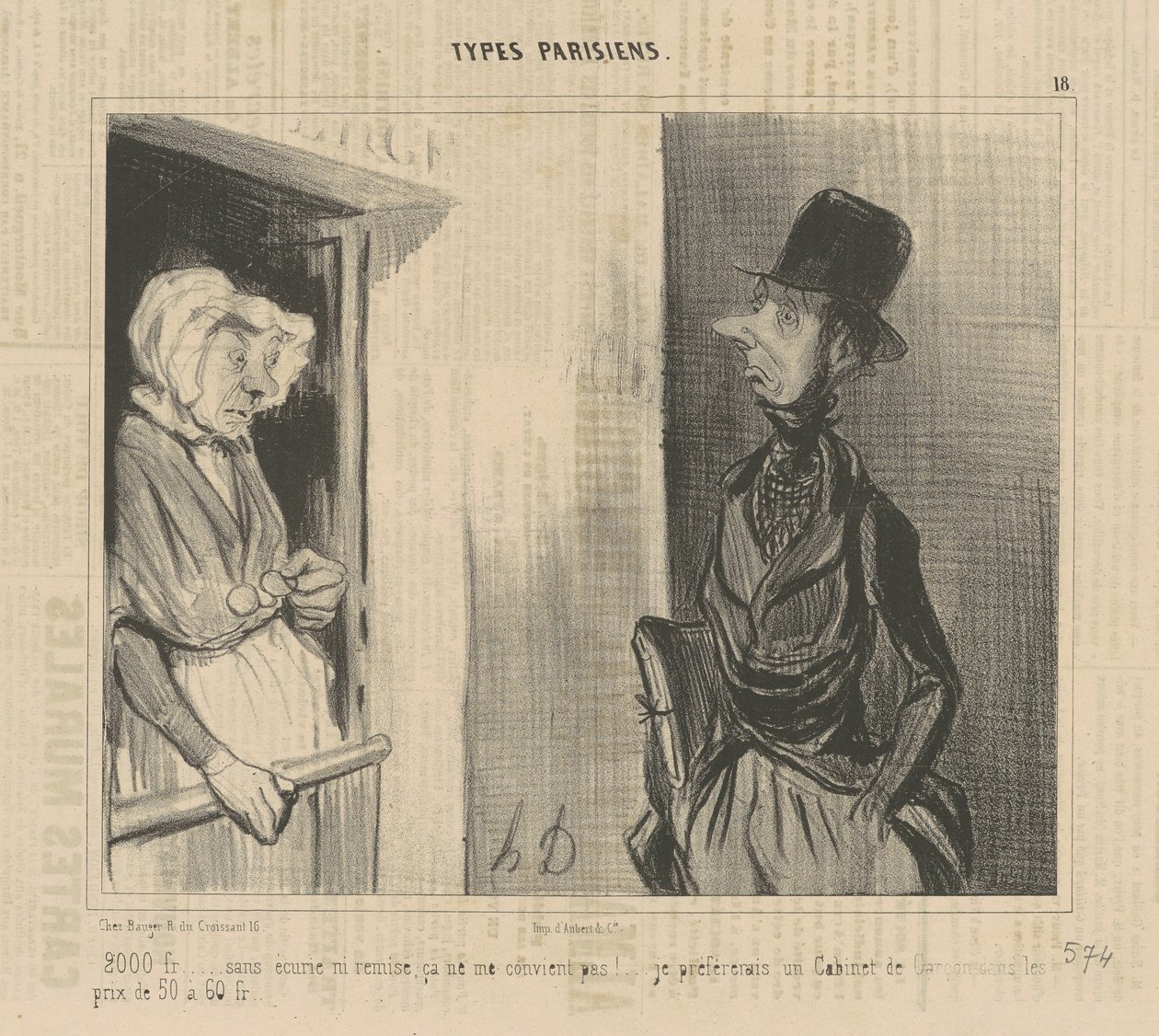 2.000 fr...sem um estábulo...isso não combina comigo! de Honoré Daumier