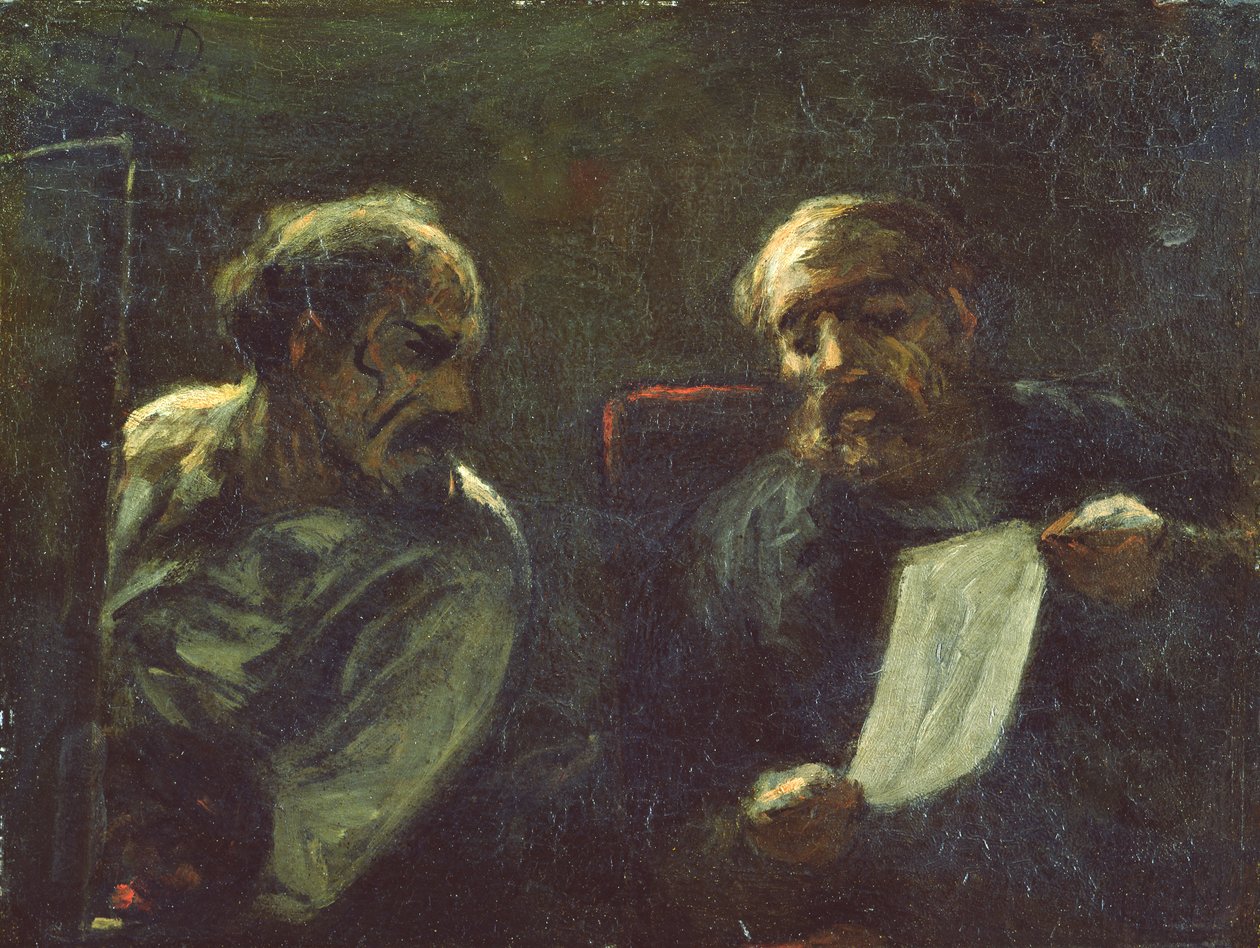 Uma discussão no estúdio, 1852-55 de Honoré Daumier
