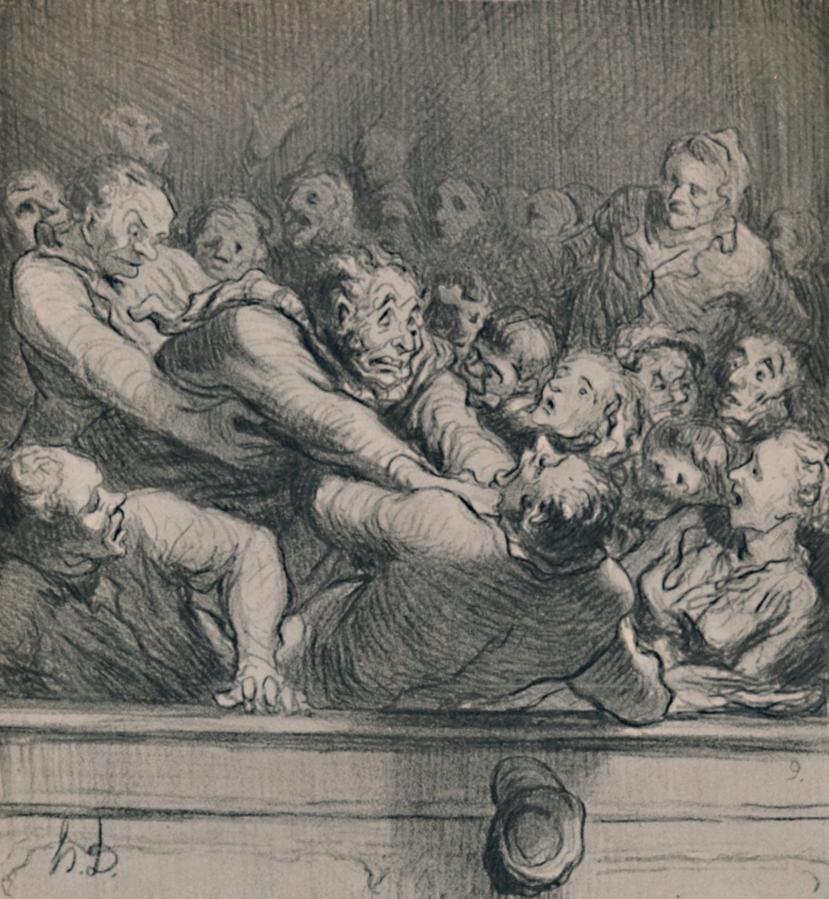 Uma discussão literária na Galeria Superior, c.1864, 1946 de Honoré Daumier