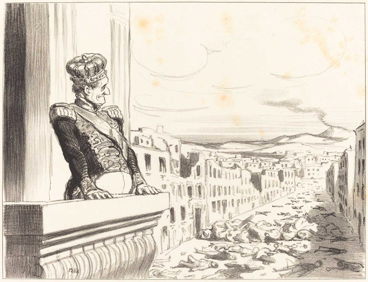 Em Nápoles - O melhor dos reis... (1º prato) de Honoré Daumier