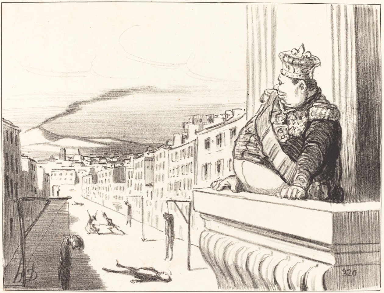 Em Nápoles - O melhor dos reis... (2ª placa) de Honoré Daumier