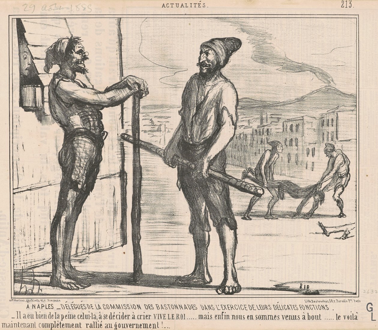 Em Nápoles: Delegados da comissão ... de Honoré Daumier