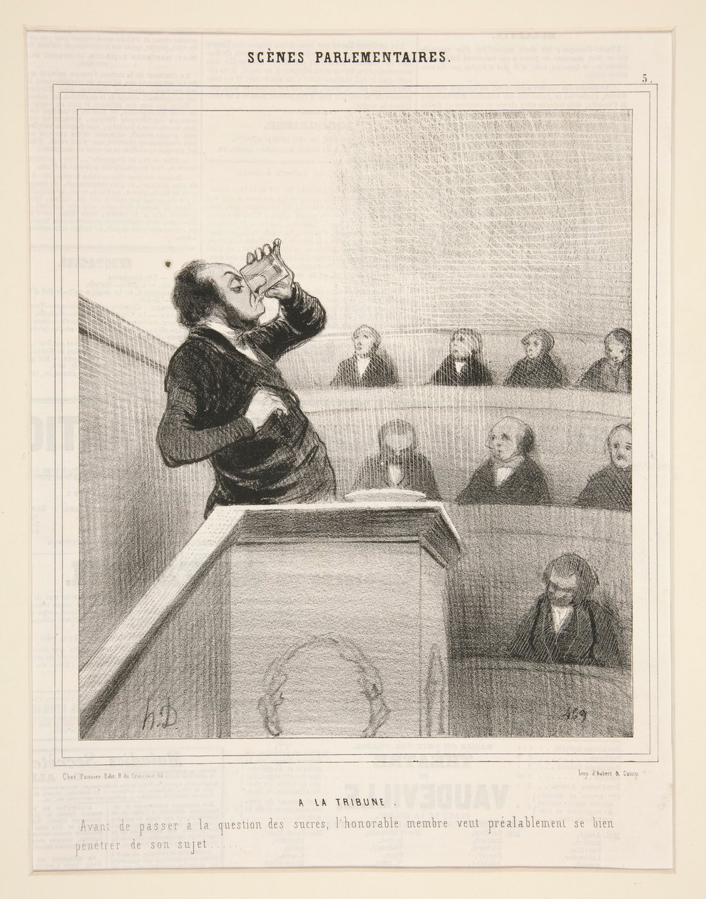 At the Tribune: Antes de passar à questão dos açúcares de Honoré Daumier