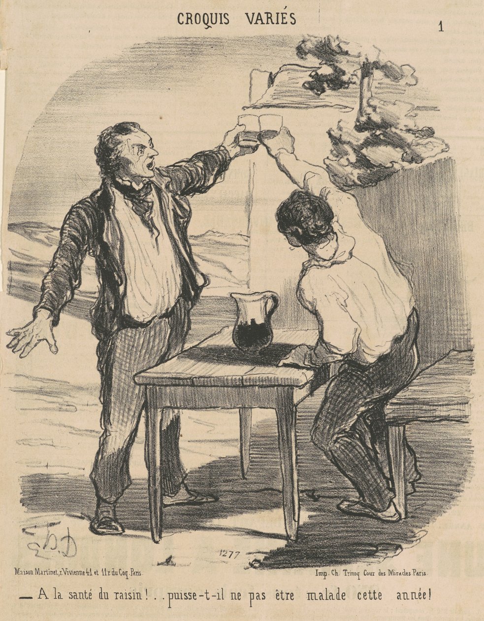 Para a saúde da uva! ... de Honoré Daumier